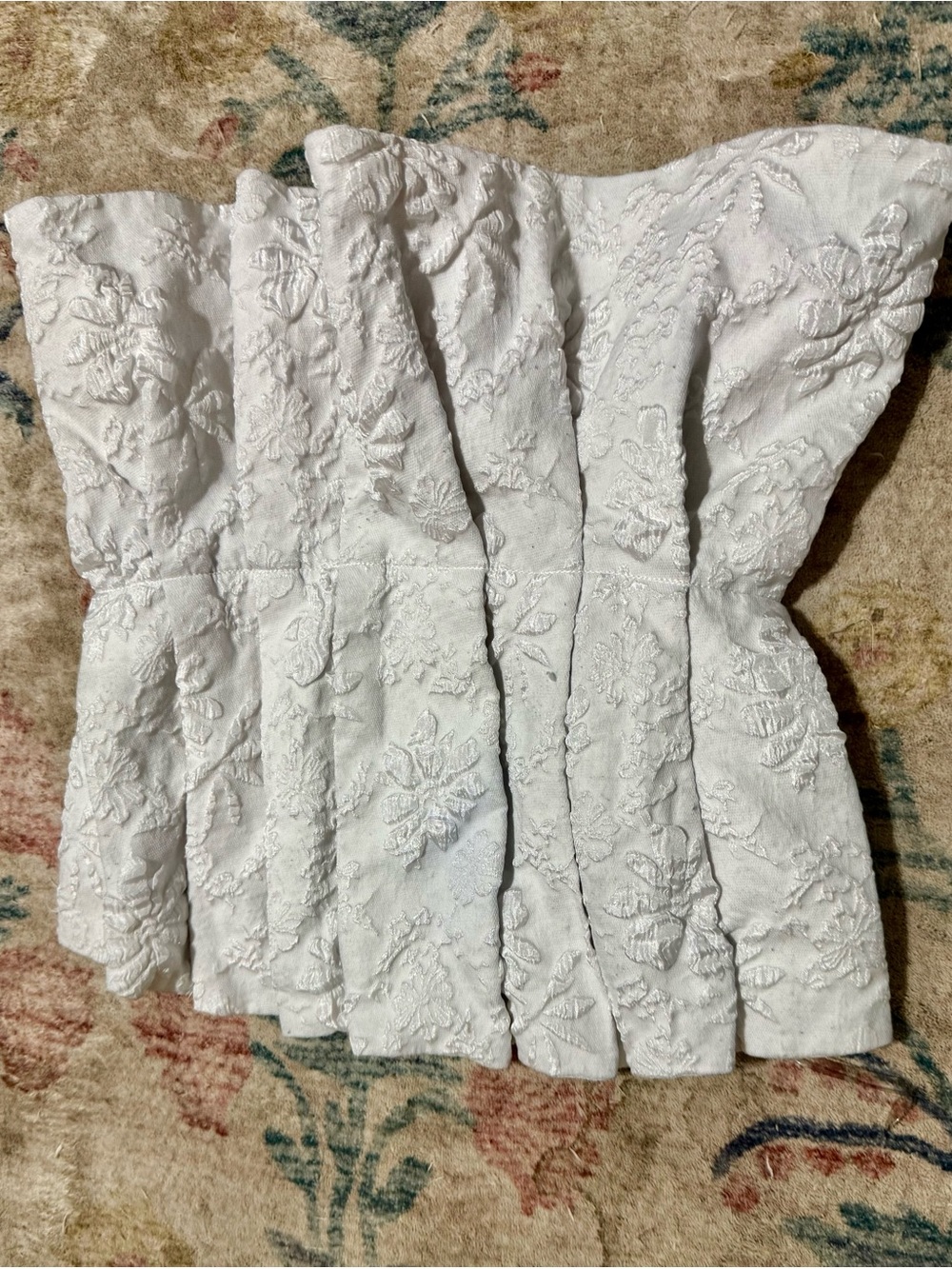 entro White Embroidered Floral Drapery Panel